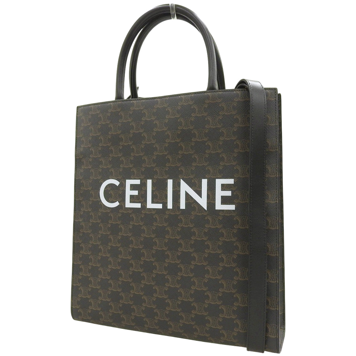 ミディアム バーティカル カバ カーフ トリオンフキャンバス ダークブラウン ブラック黒 194432CIM