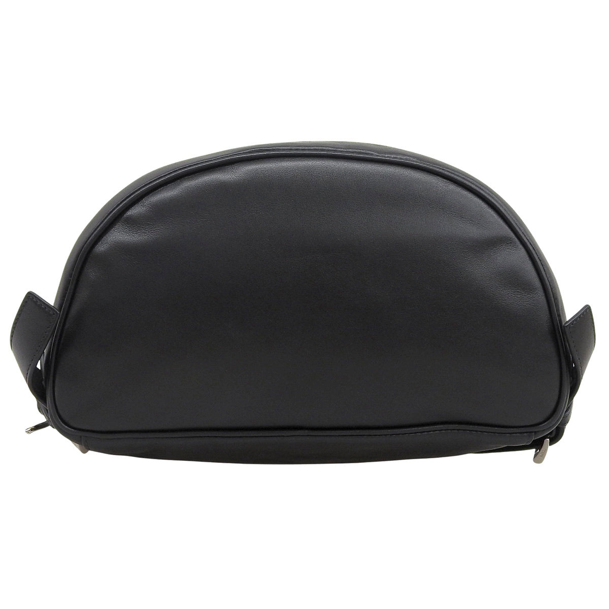 Triangle logo backpack in soft calf leather, NERO, BZ032L