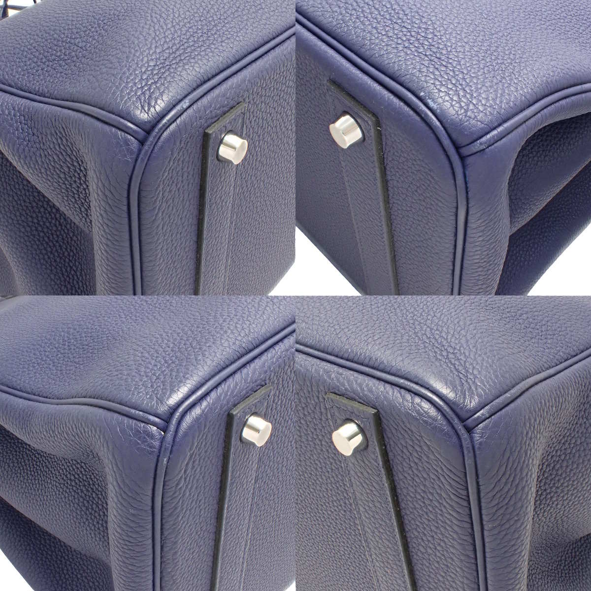 Birkin 40 Togo 钯金配件 蓝色脚踝 C 字印记