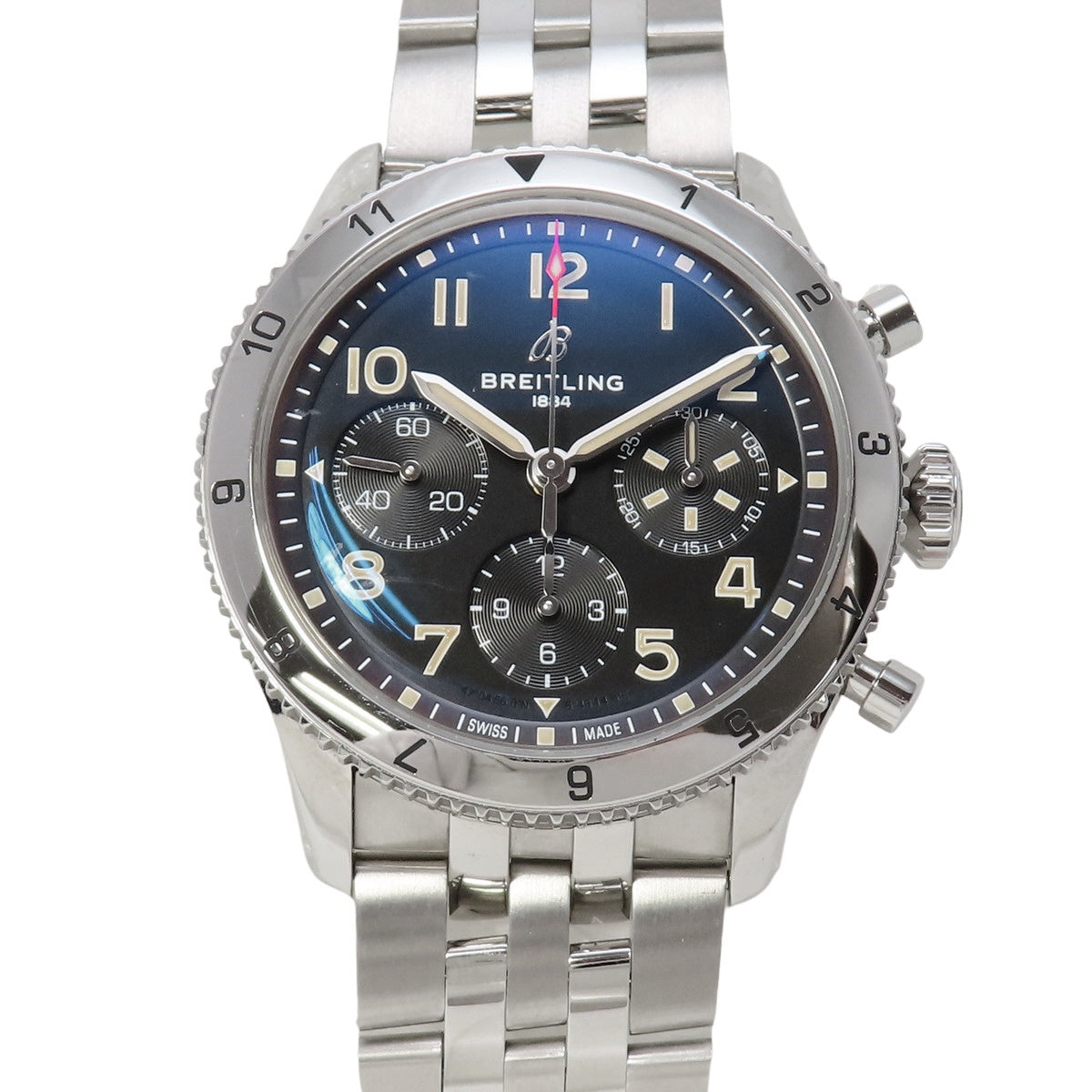 クラシック アヴィ クロノグラフ 42 A23380 SS ブラック 自動巻き メンズ