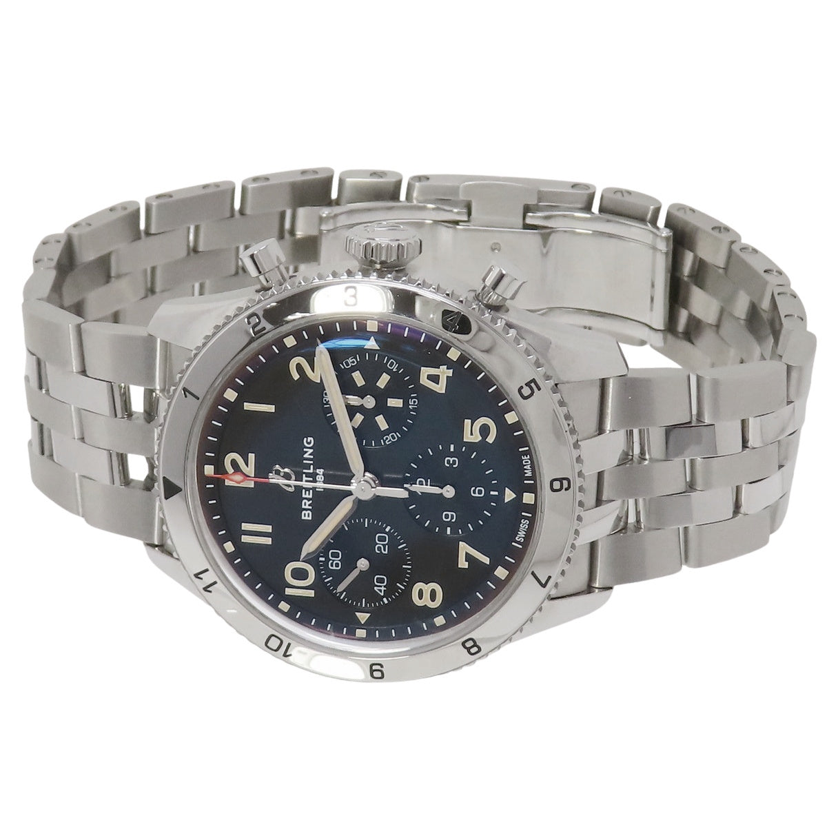 クラシック アヴィ クロノグラフ 42 A23380 SS ブラック 自動巻き メンズ