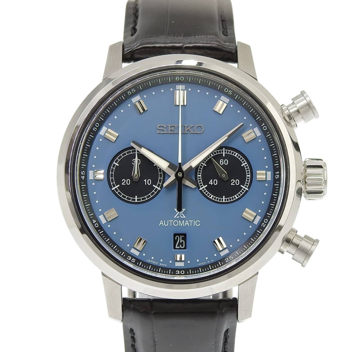 プロスペックス スピードタイマー メカニカルクロノグラフ ウォッチサロン限定モデル SBEC011 SS/革 ライトブルー 自動巻き メンズ