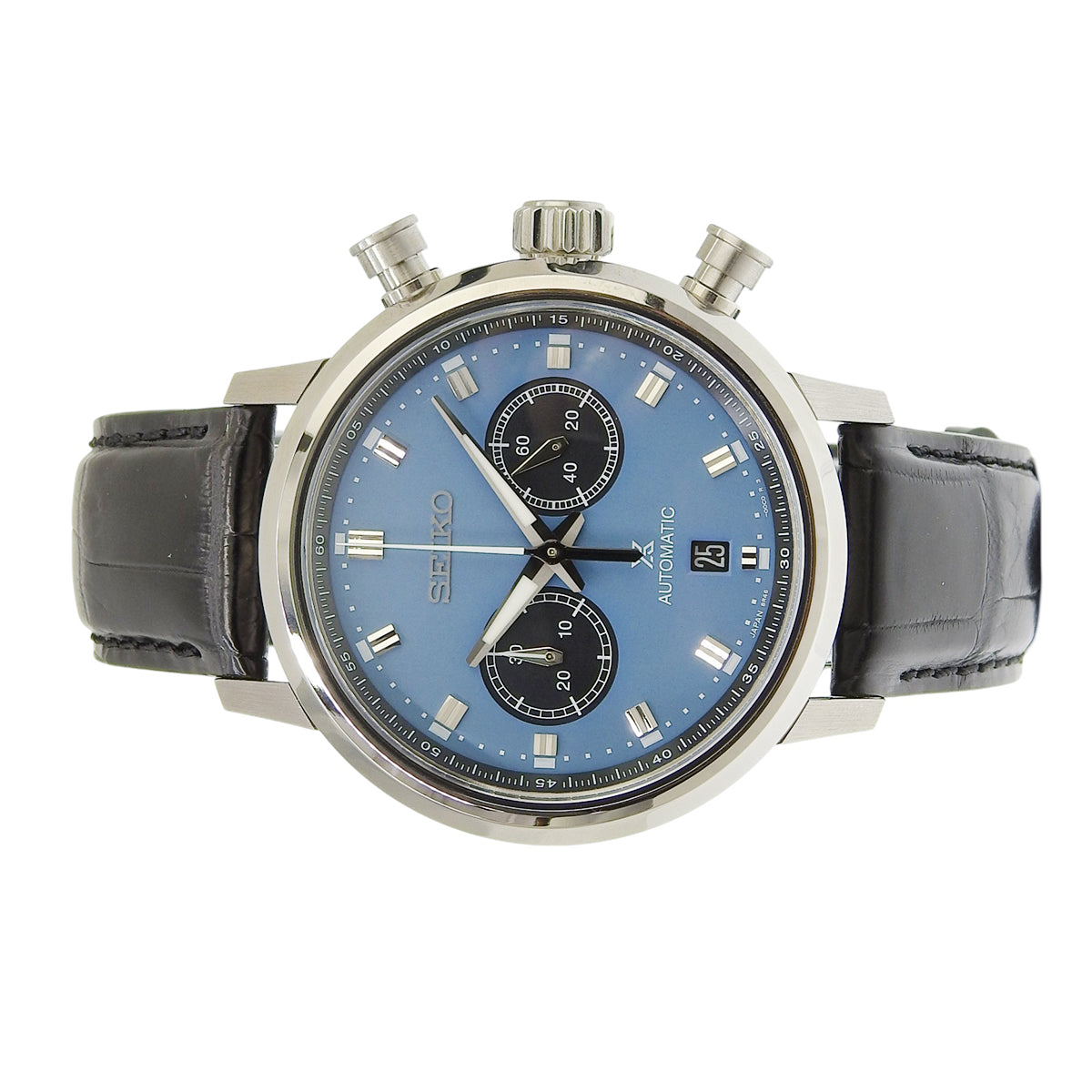 プロスペックス スピードタイマー メカニカルクロノグラフ ウォッチサロン限定モデル SBEC011 SS/革 ライトブルー 自動巻き メンズ