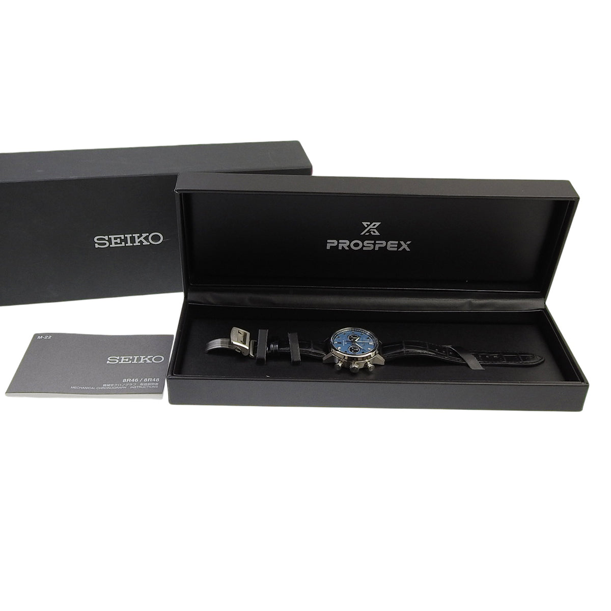 Prospex Speedtimer Mechanical Chronograph Watch Salon Exclusive Model SBEC011 SS/Leather Light Blue Automatic Men's