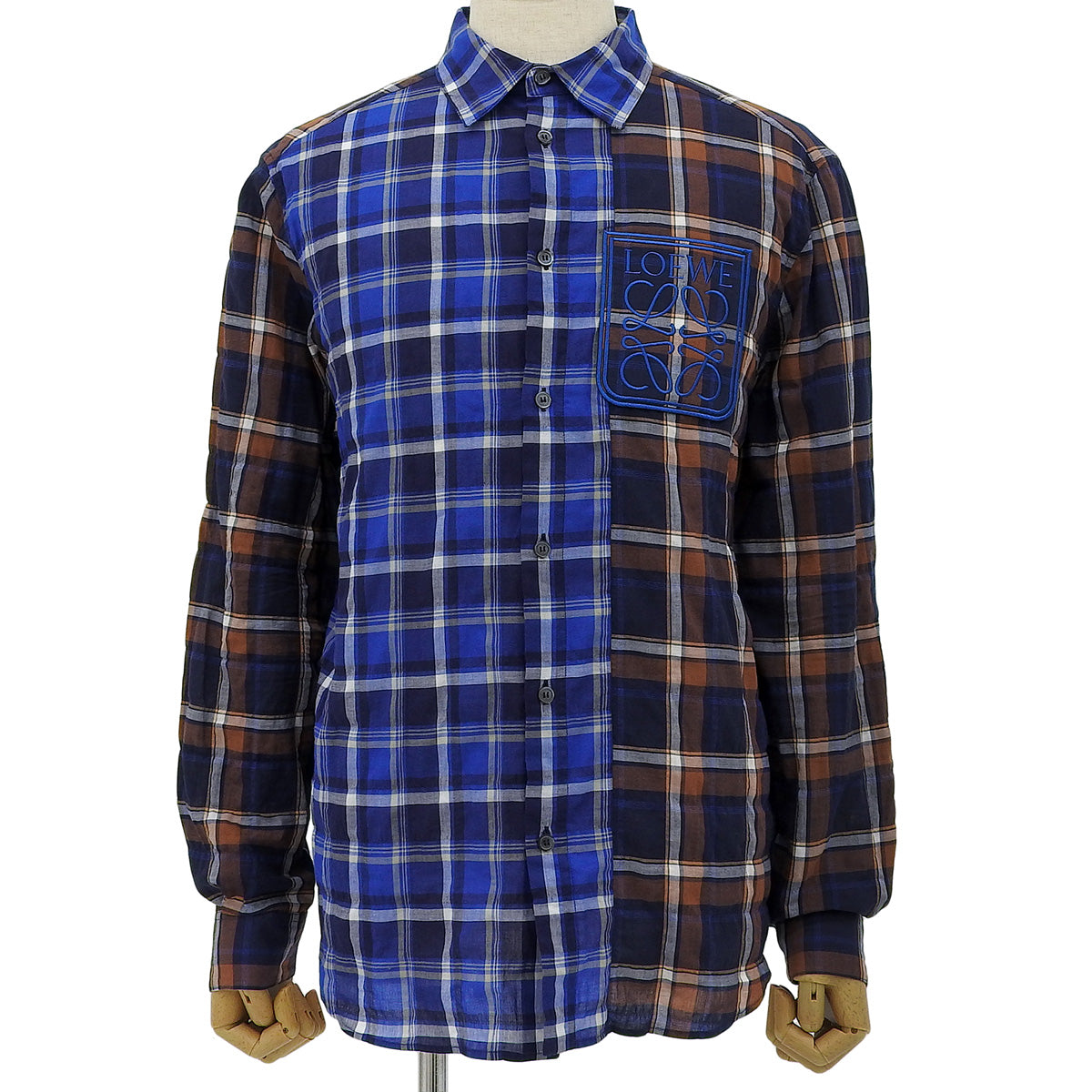 Patchwork check shirt 39