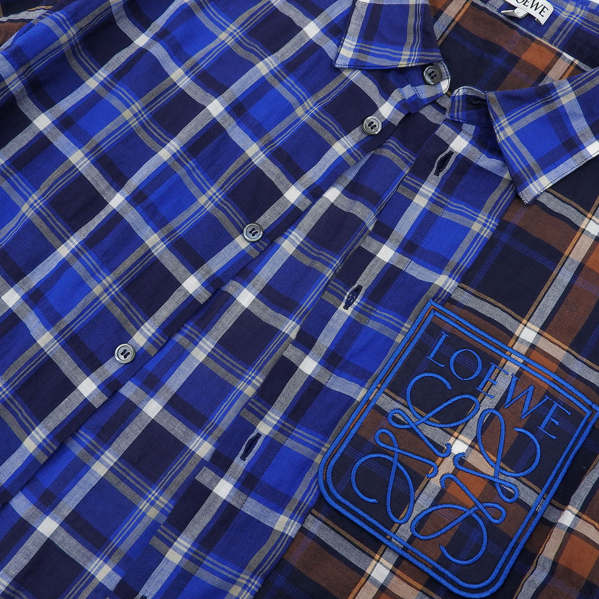 Patchwork check shirt 39