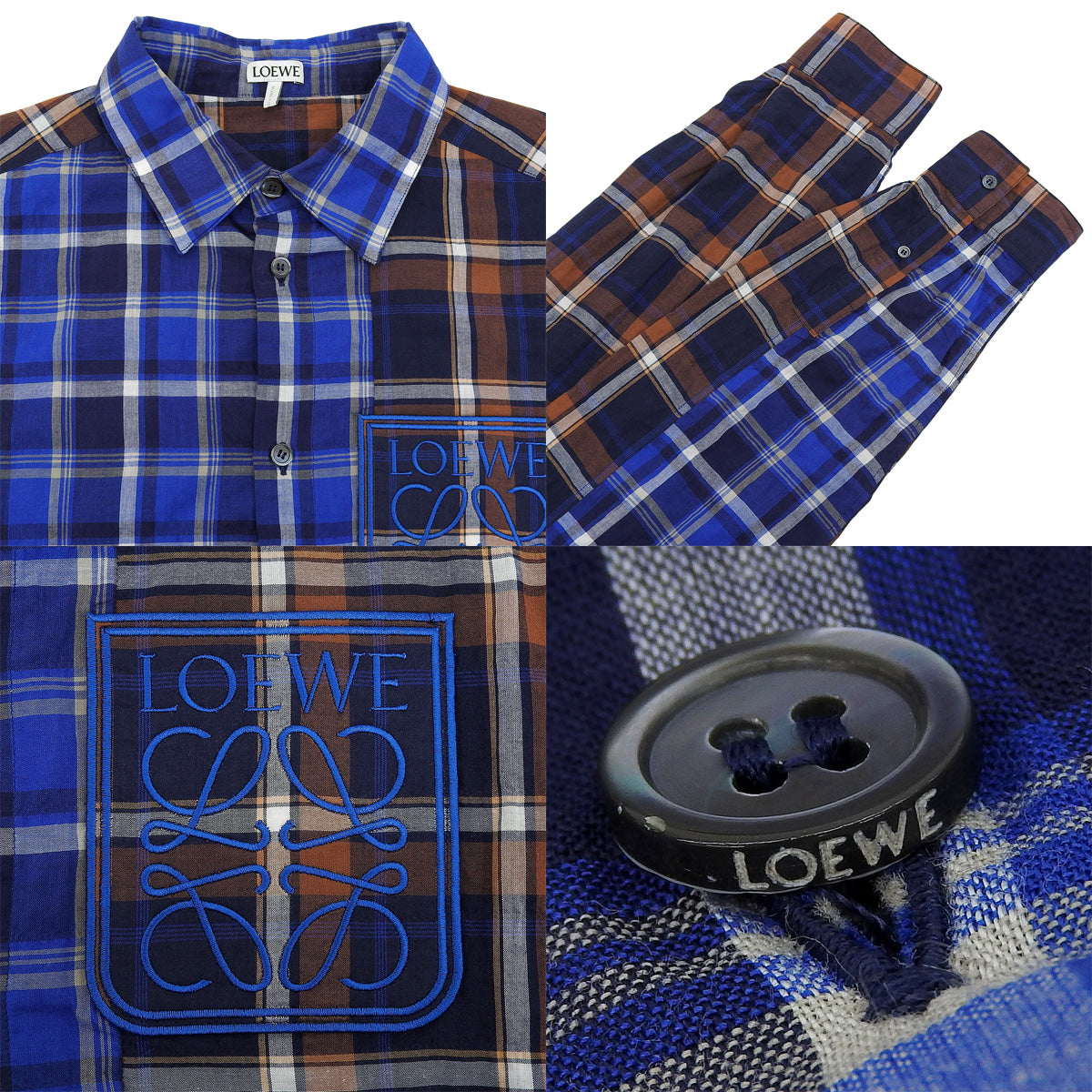 Patchwork check shirt 39