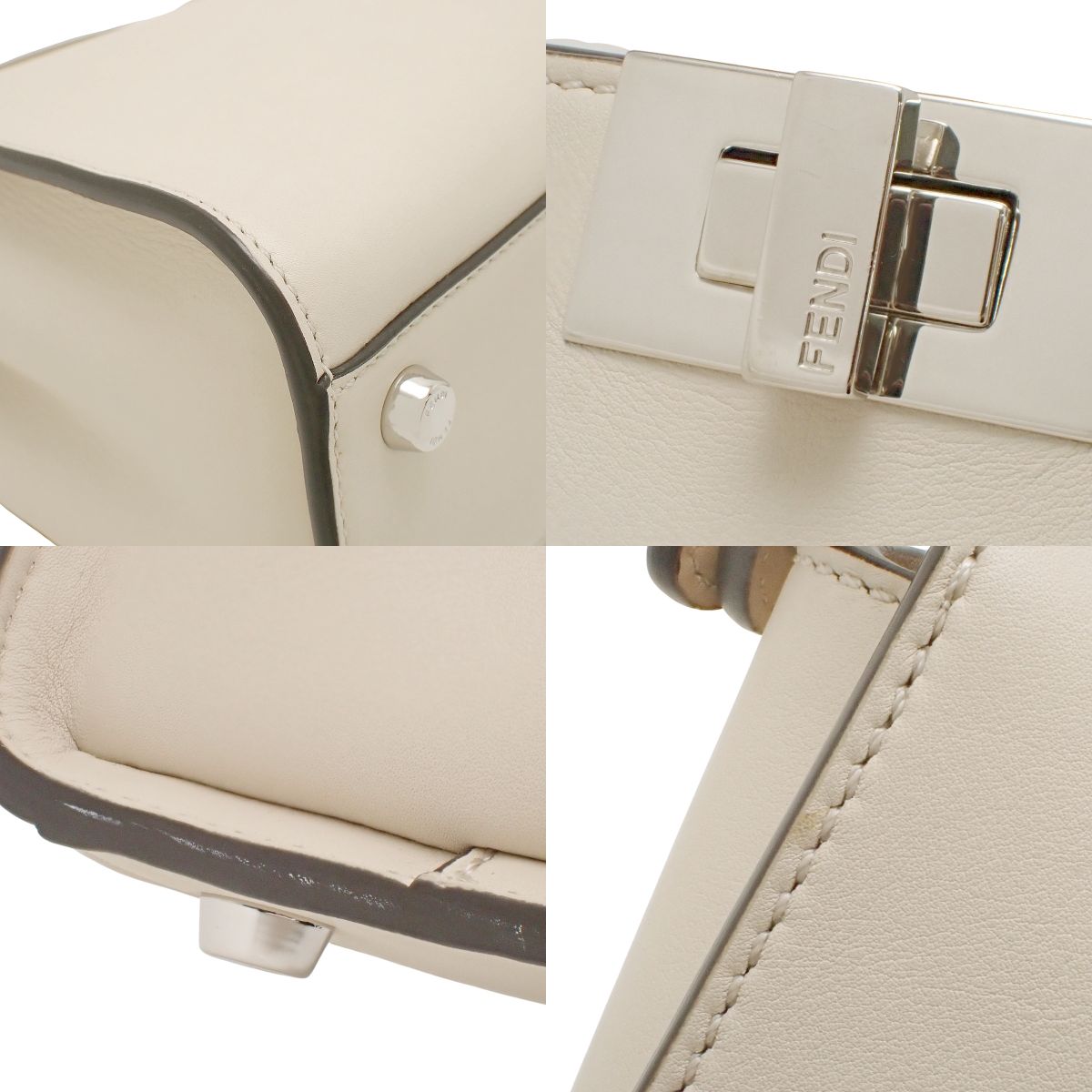 ピーカブーエッセンシャリー レザー ベージュ アイボリー