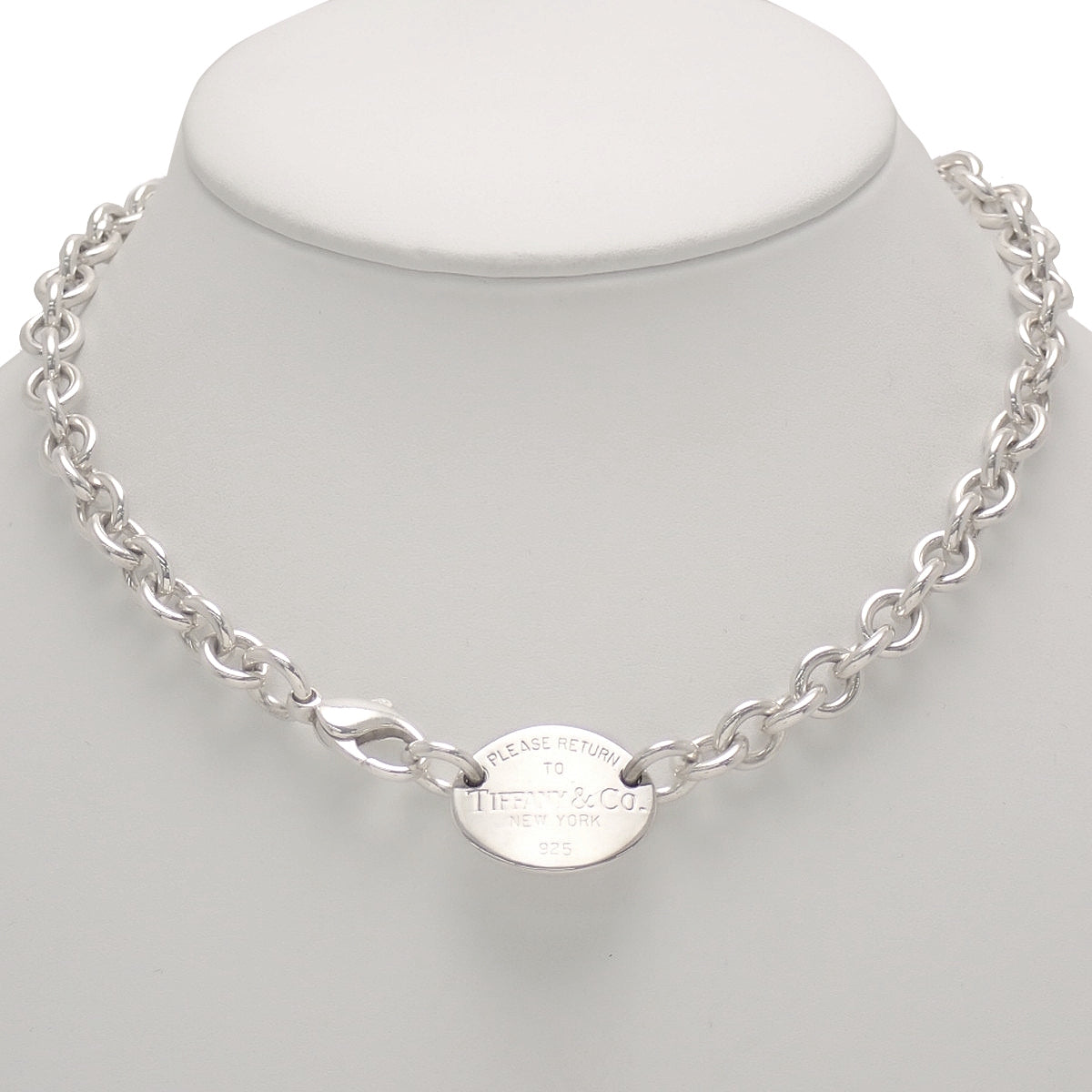 オーバル タグ ネックレス シルバー SV925