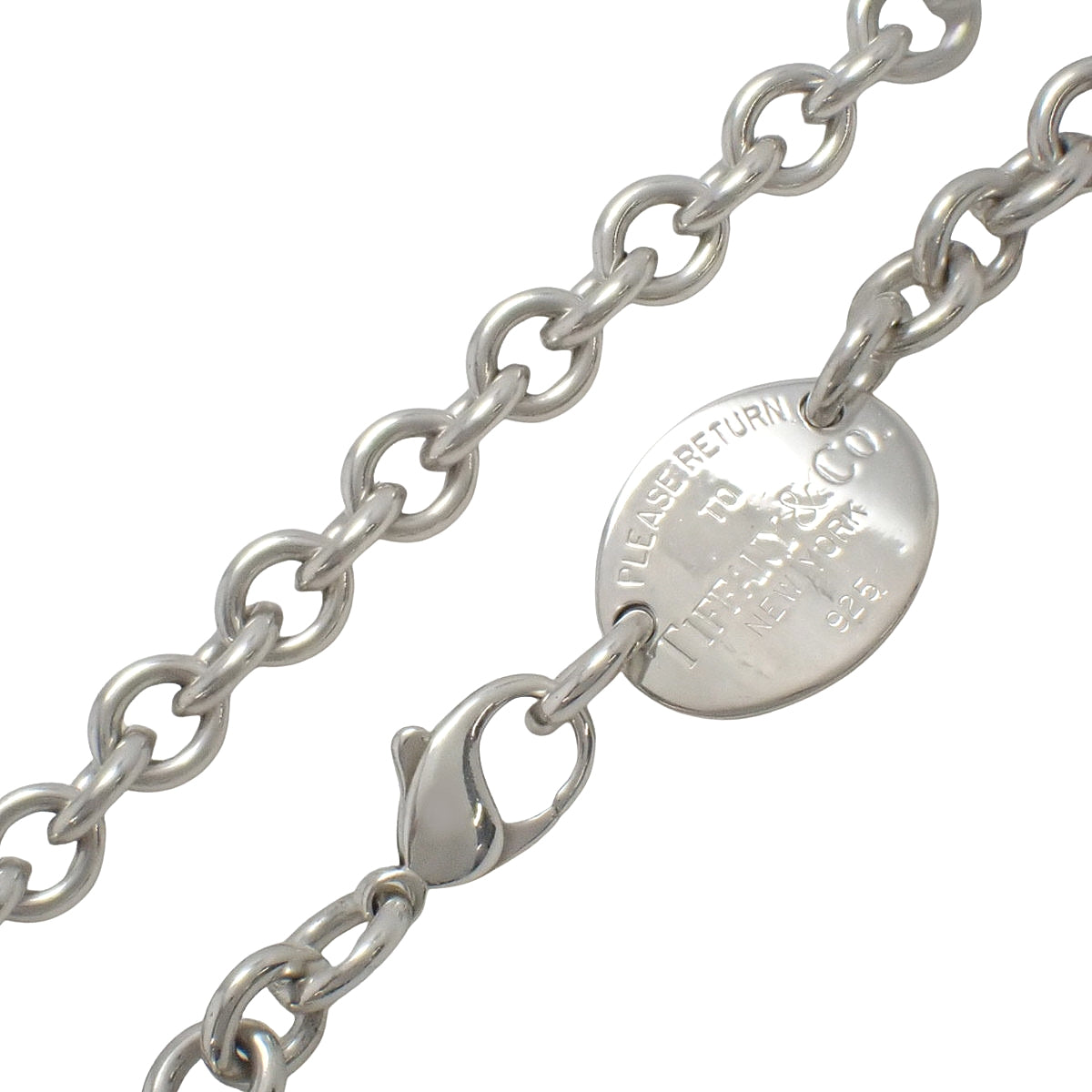 Oval tag necklace in silver SV925