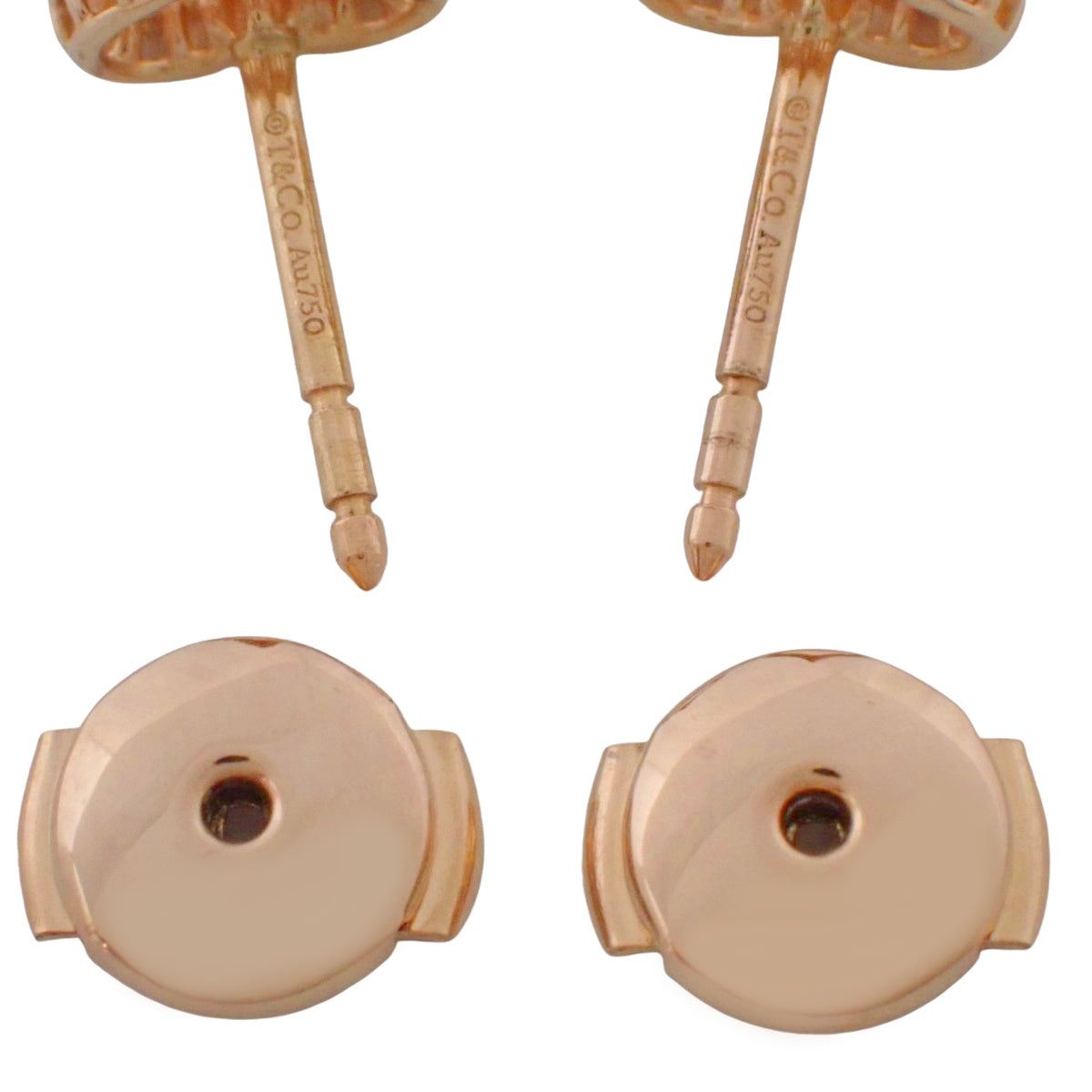 钻石和玫瑰金(18KPG)心形耳环