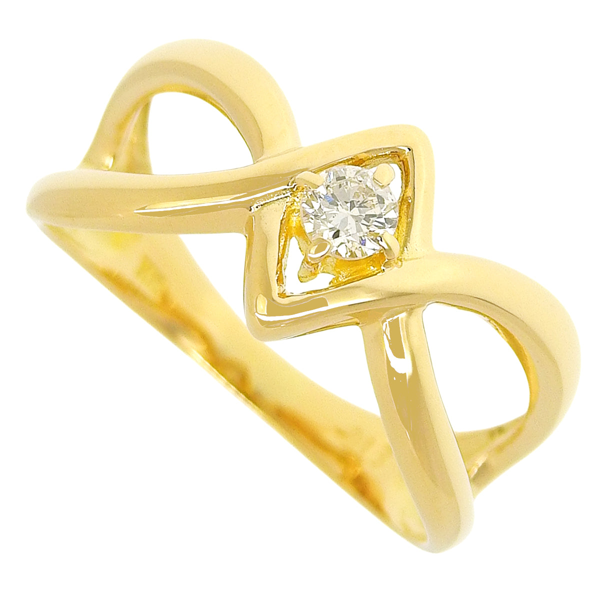 Diamond Ring D0.13 Yellow Gold K18YG 2.8g 1PD