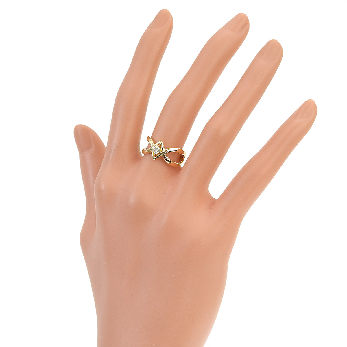 Diamond Ring D0.13 Yellow Gold K18YG 2.8g 1PD