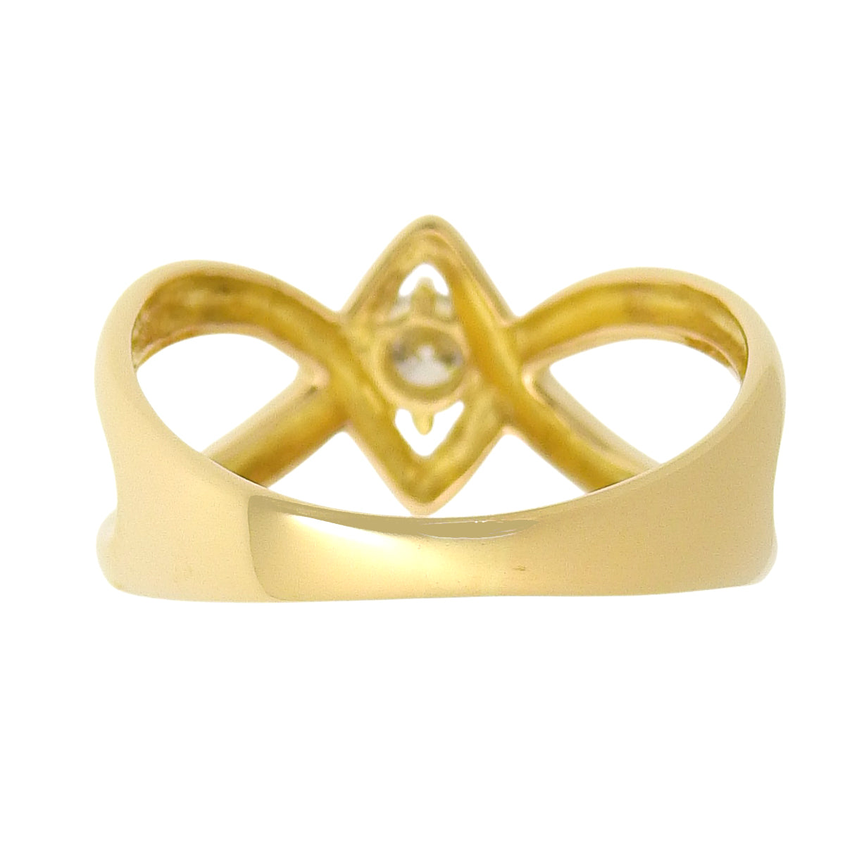 Diamond Ring D0.13 Yellow Gold K18YG 2.8g 1PD