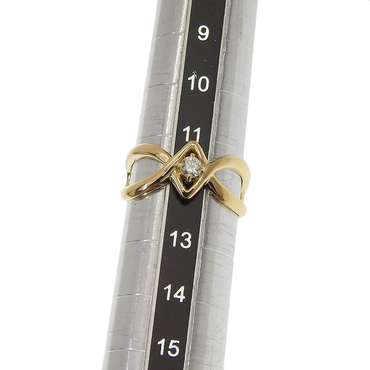 ダイヤモンド リング D0.13 イエローゴールド K18YG 2.8g 1PD