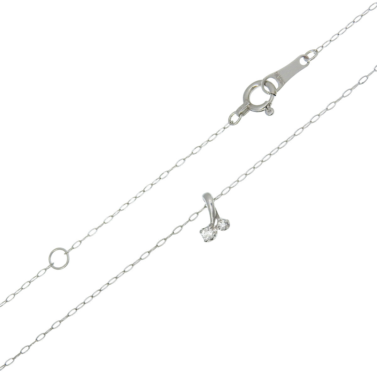 ダイヤ ネックレス D0.03 ホワイトゴールド K18WG 0.7g