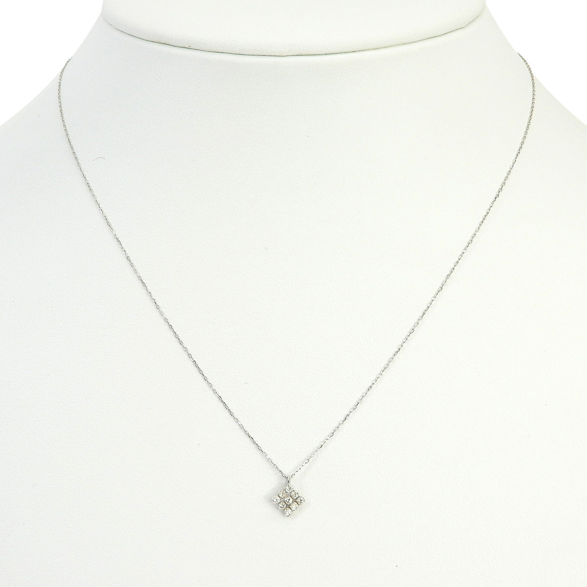 Diamond Necklace D0.13 White Gold K18WG 0.5g