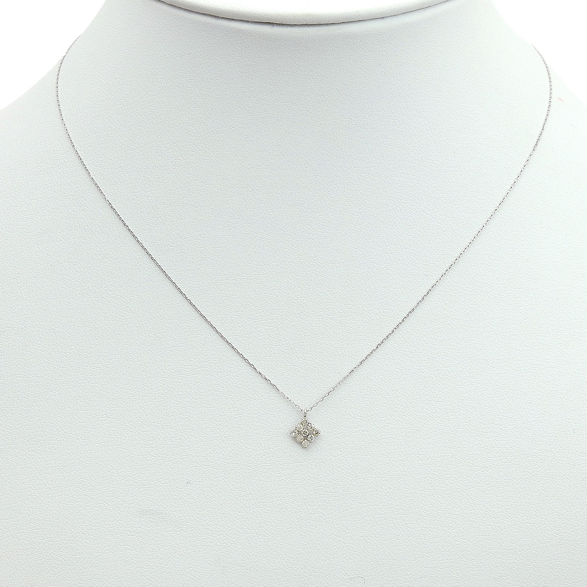 ダイヤモンド ネックレス D0.13 ホワイトゴールド K18WG 0.6g