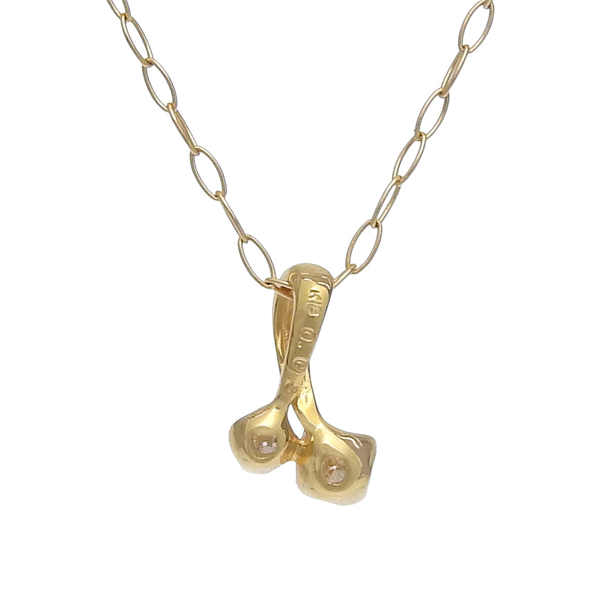 2PD Diamond Necklace D0.03 Yellow Gold K18YG 0.6g