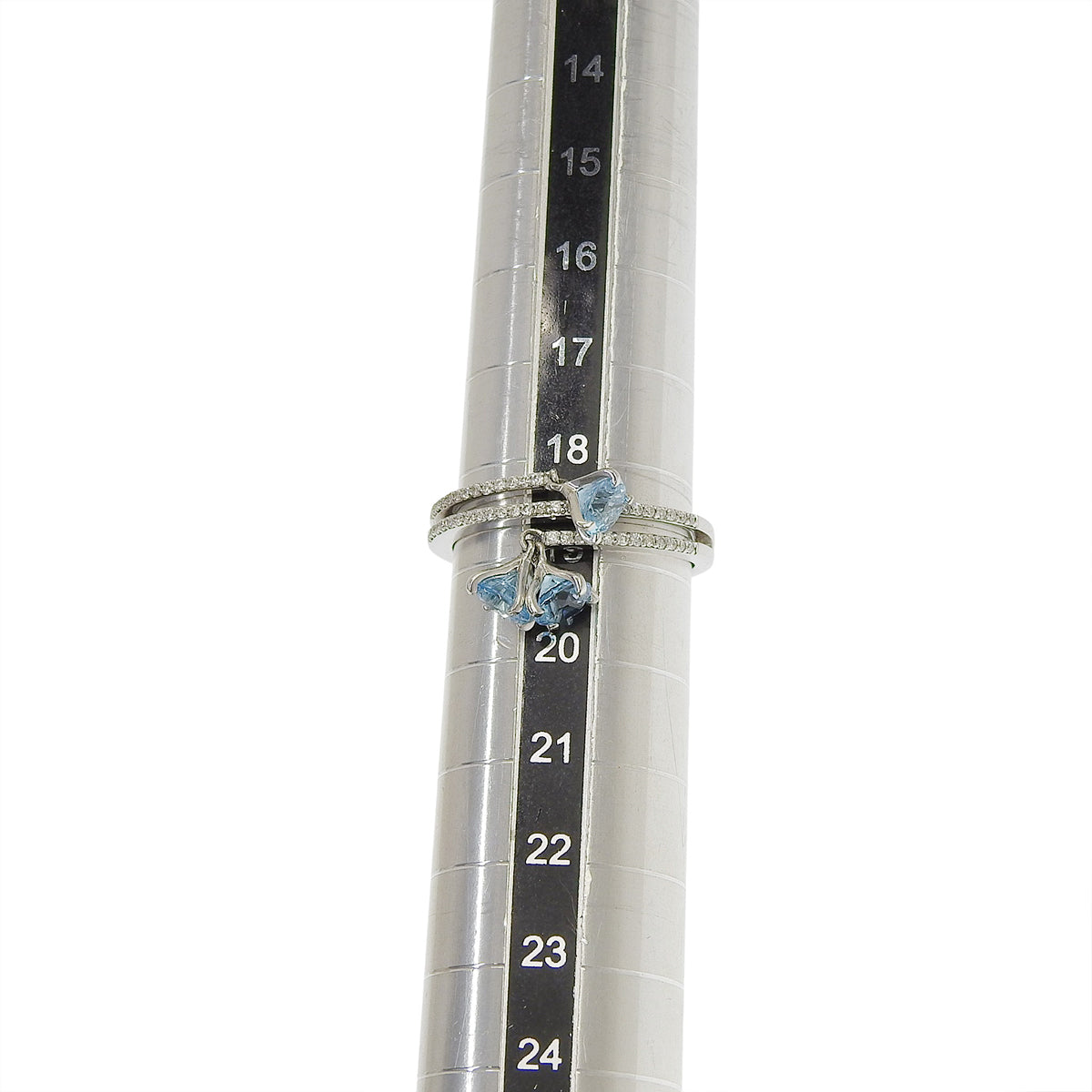 ブルートパーズ ダイヤモンド リング BT0.63/D0.20 ホワイトゴールド K18WG 5.3g