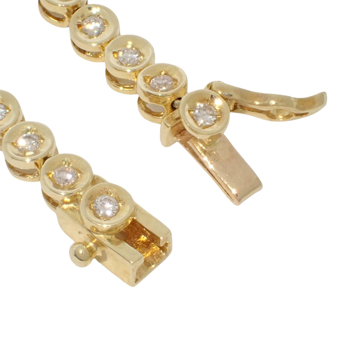 Tennis diamond necklace D3.00 Yellow gold K18YG 22.5g