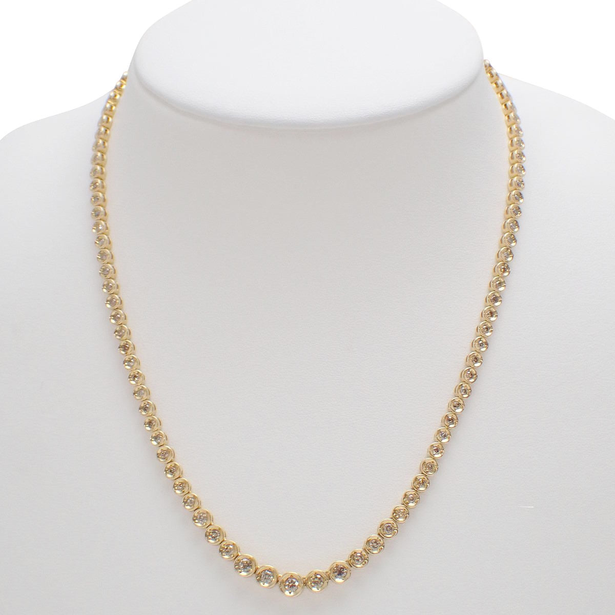 Tennis Diamond Necklace D3.00 Yellow Gold K18YG 22.8g