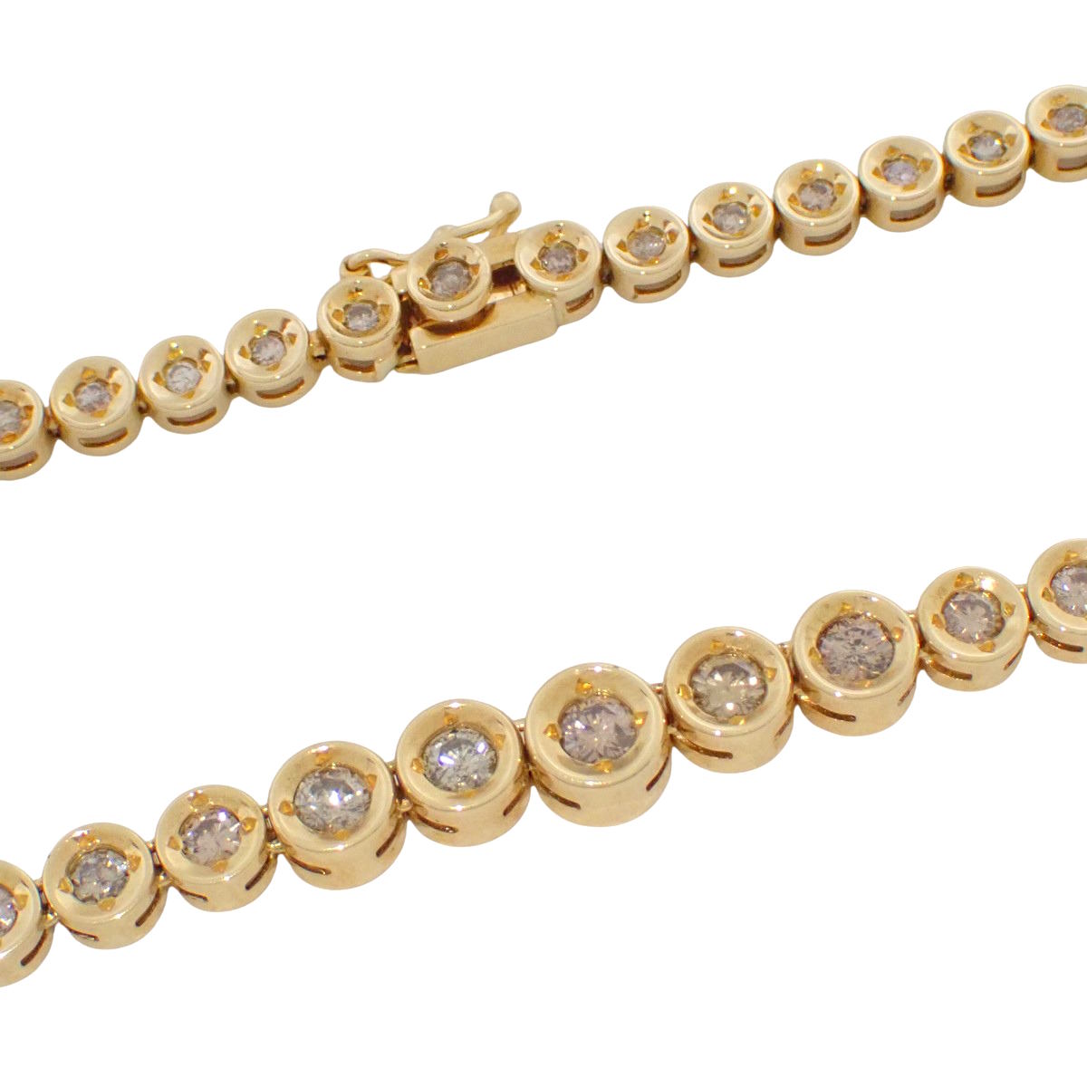 Tennis Diamond Necklace D3.00 Yellow Gold K18YG 22.8g