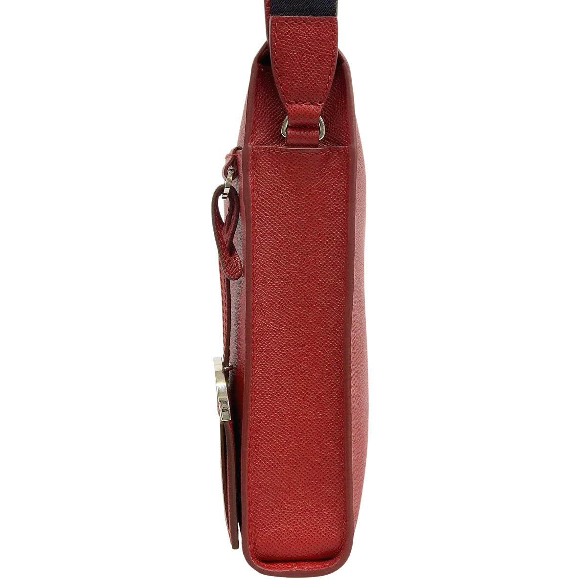 BVLGARI BVLGARI Man Messenger Bag in Grained Leather, Red