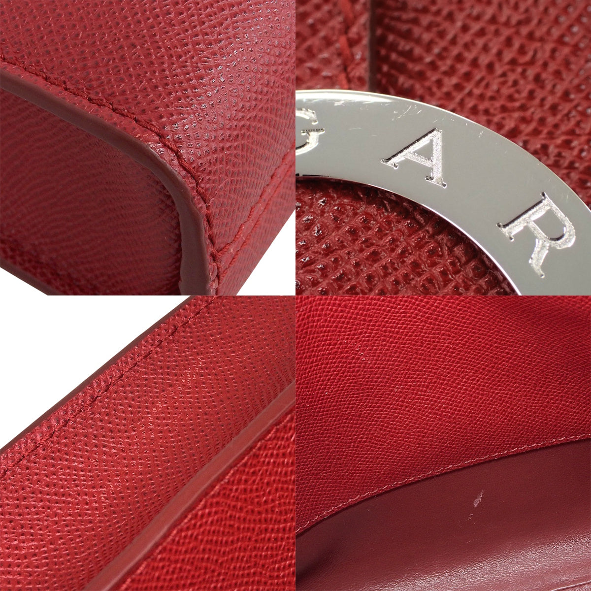 BVLGARI BVLGARI Man Messenger Bag in Grained Leather, Red