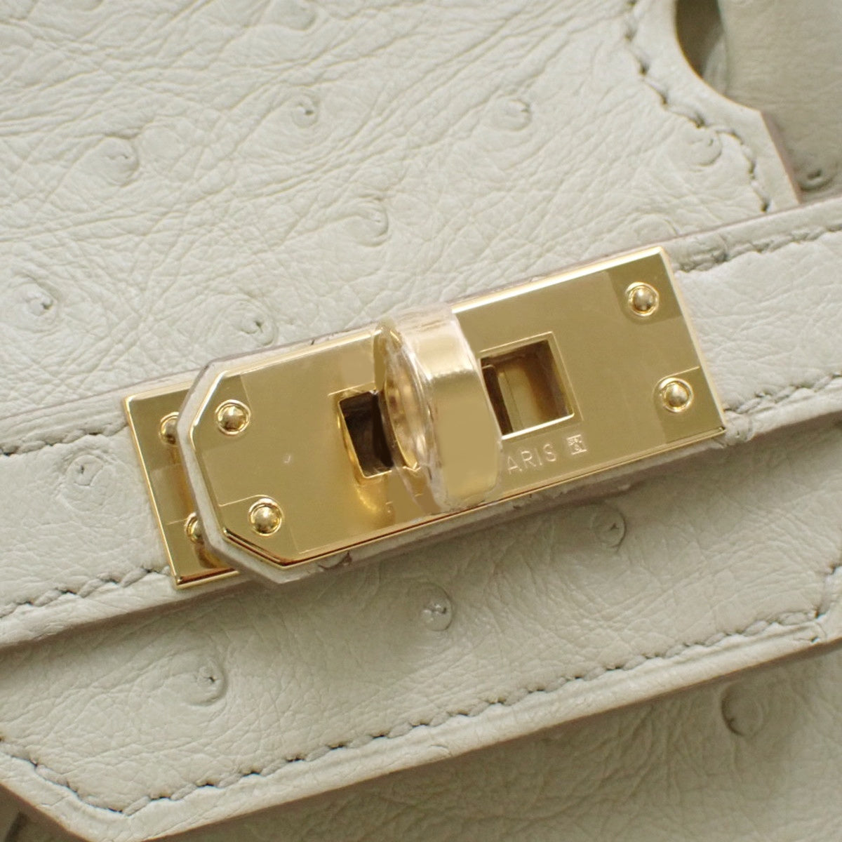 【全新】铂金包 25K 鸵鸟皮 Nata 金配件