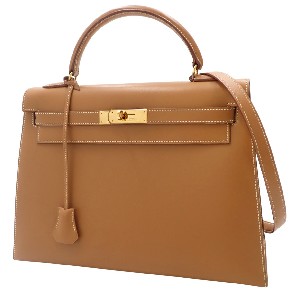 ケリー32(外縫い) ボックスカーフ ゴールド ゴールド金具 〇Y刻印