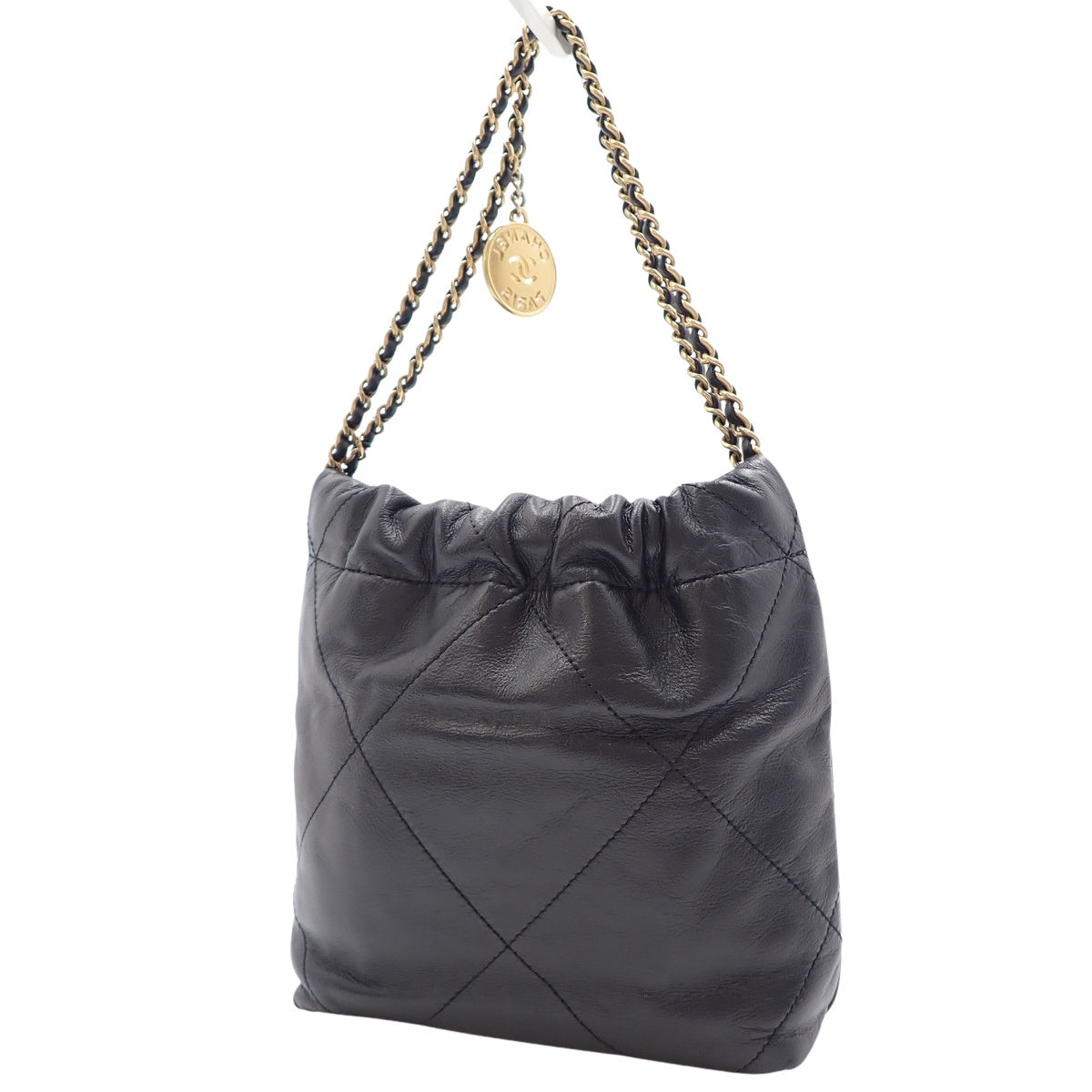 シャネル 22 ミニハンドバッグ ラムスキン ブラック AS3980