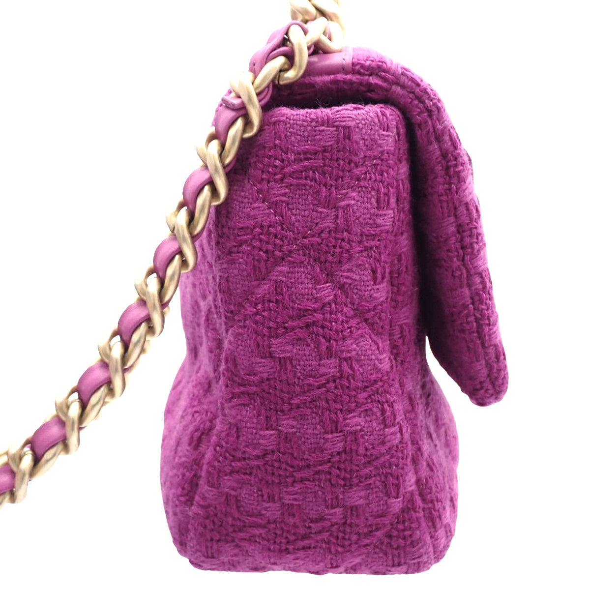 Chanel 19 Coco Mark Chain Shoulder Bag in Purple Tweed
