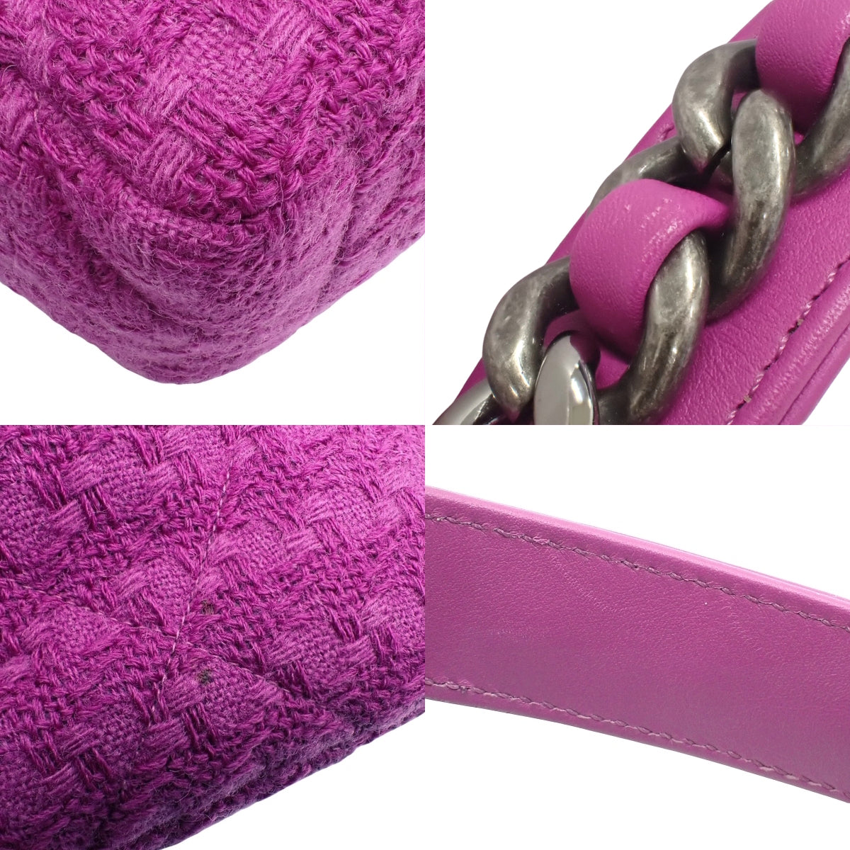 Chanel 19 Coco Mark Chain Shoulder Bag in Purple Tweed