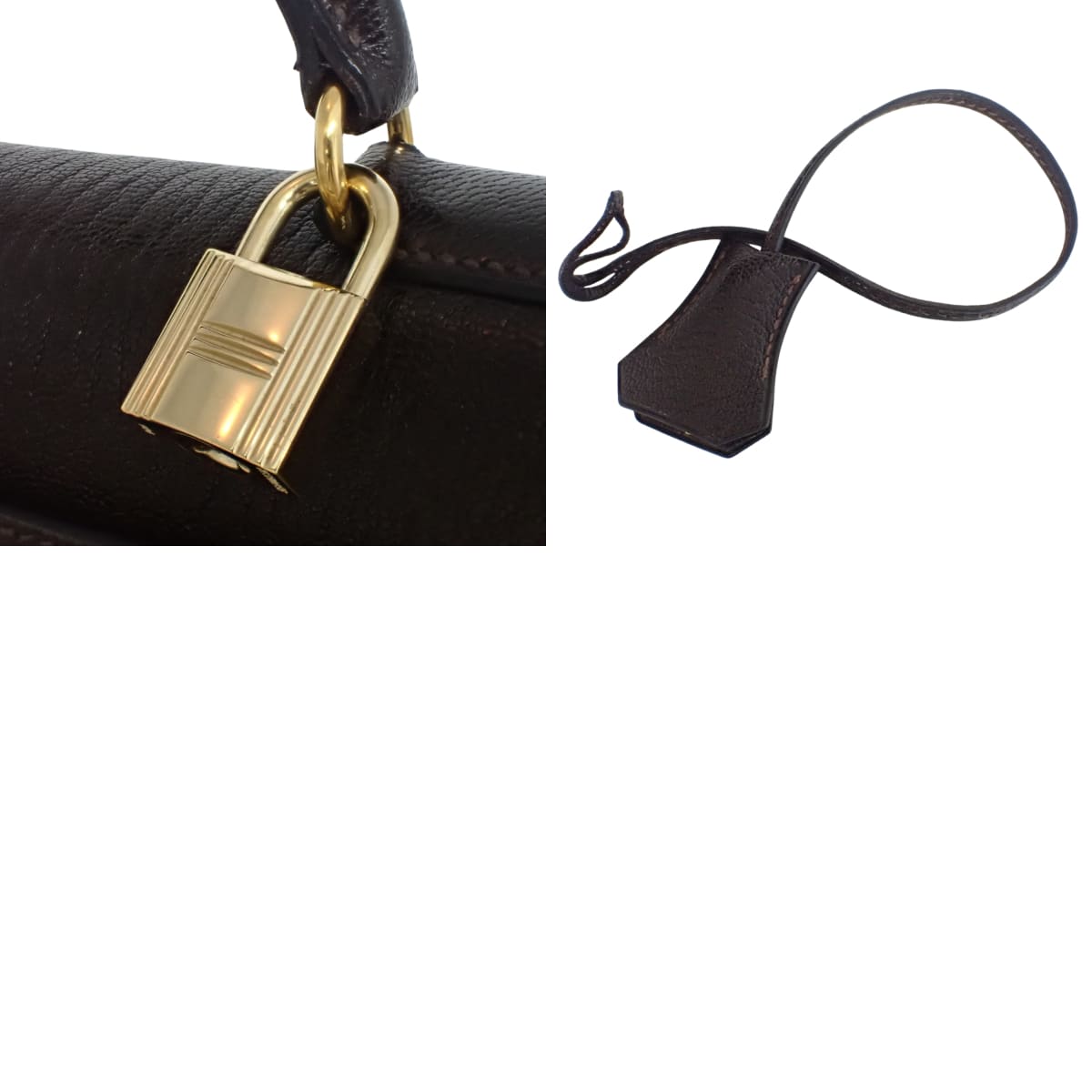 ケリー35 (内縫い) ブッフル カフェ ゴールド金具 □C刻印