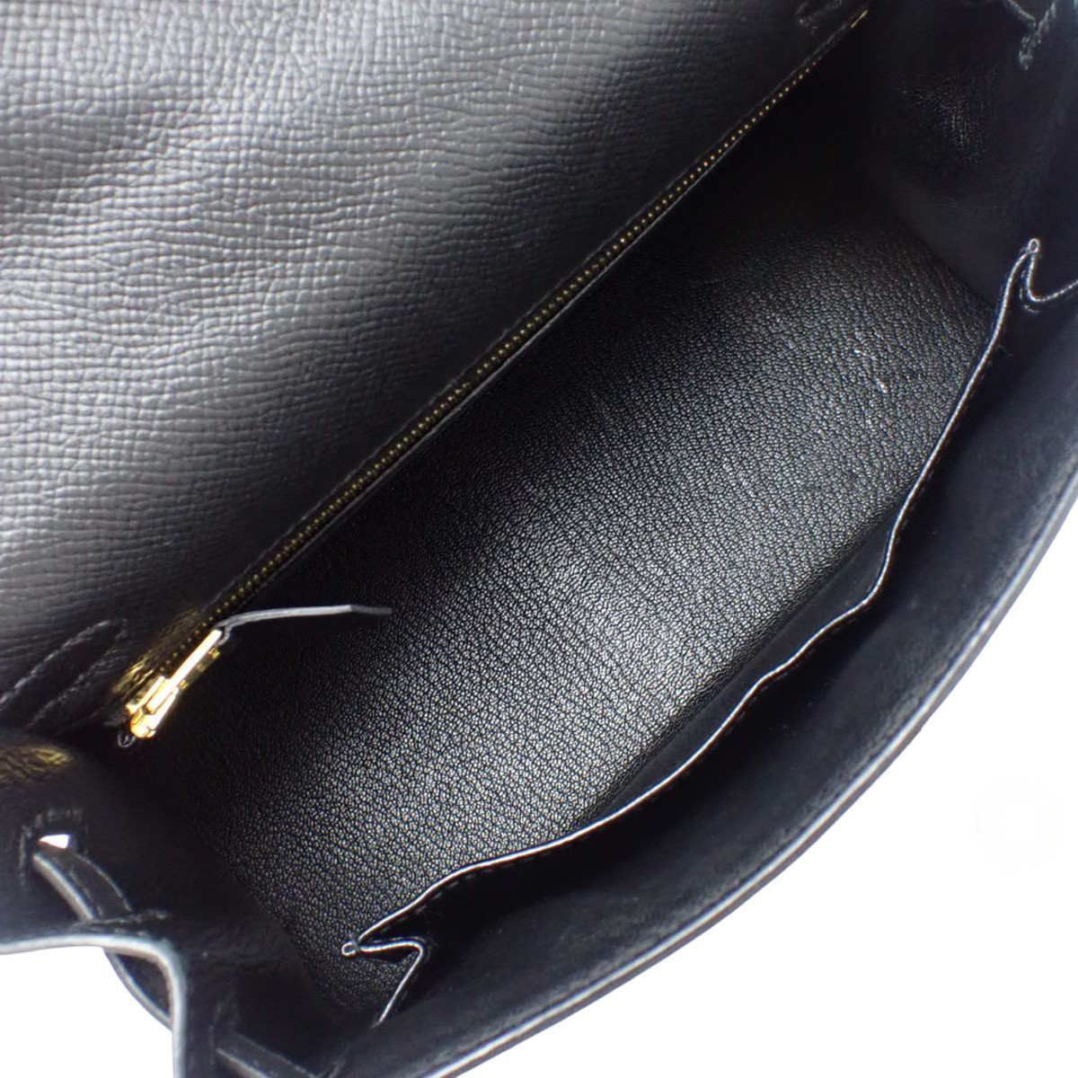 Kelly 25 (Exterior Stitched) Epsom Calfskin Leather, Black, Gold Hardware, X Stamp