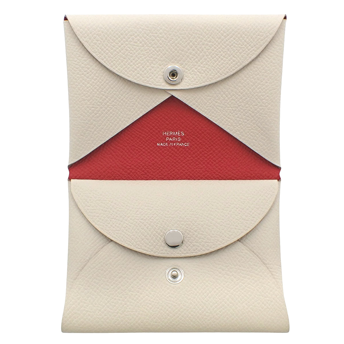 Calvi Duo Verso K 印章,Epsom 香槟色,Clay/Rouge Ladieu 色,银色五金件