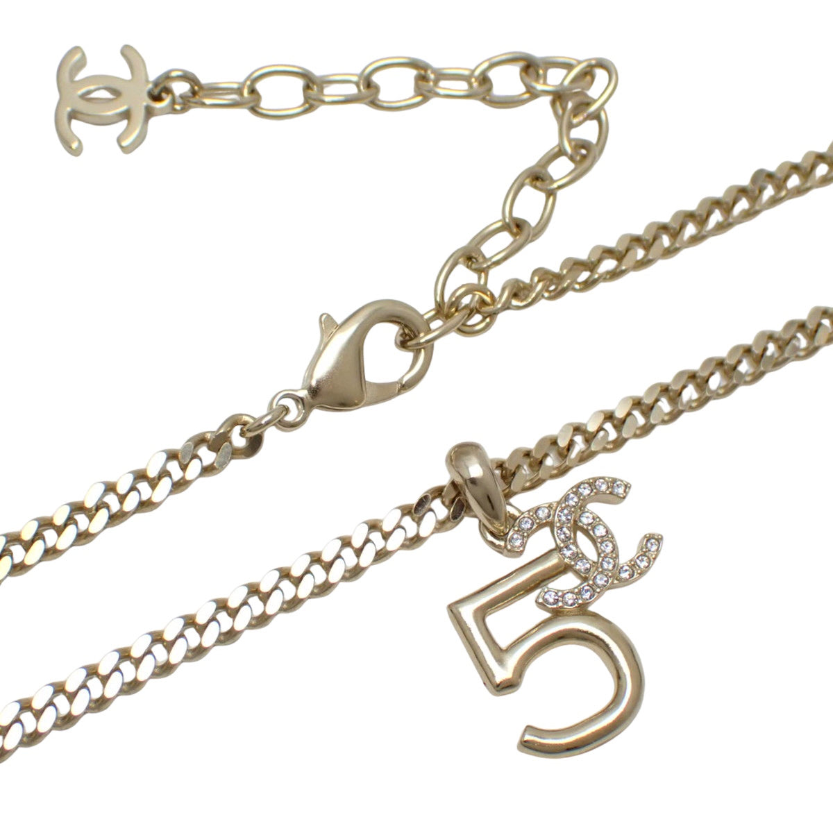 NO.5 ココマーク ラインストーン ネックレス メタル(GP)