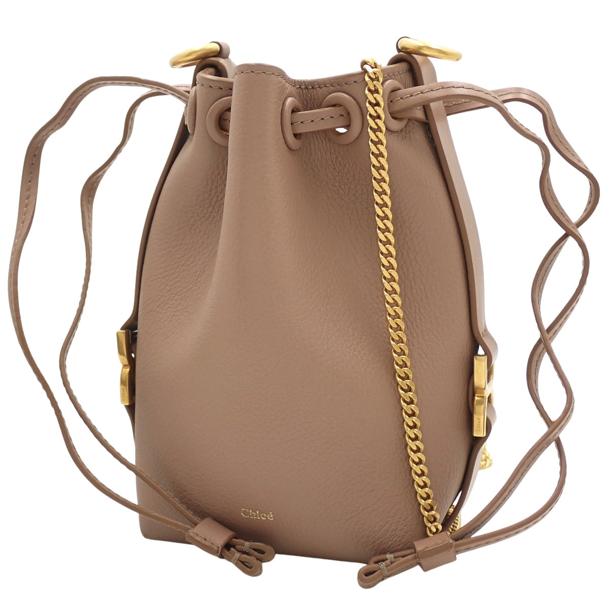 Micro Marcie bucket bag in leather, pink beige CHC23AP844I31