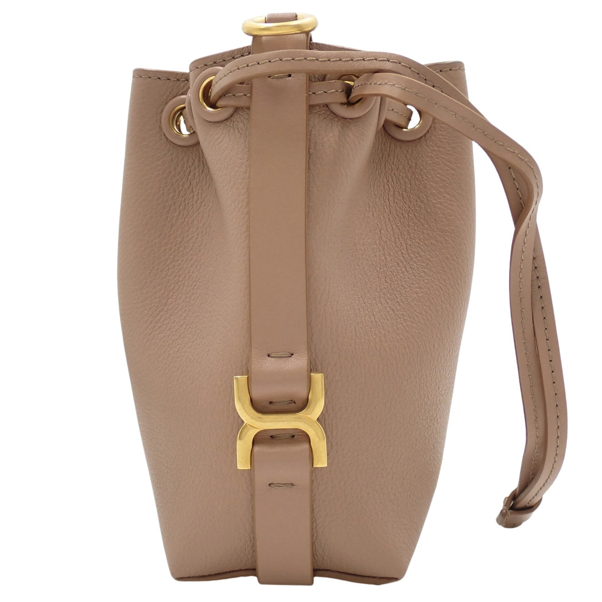 Micro Marcie bucket bag in leather, pink beige CHC23AP844I31