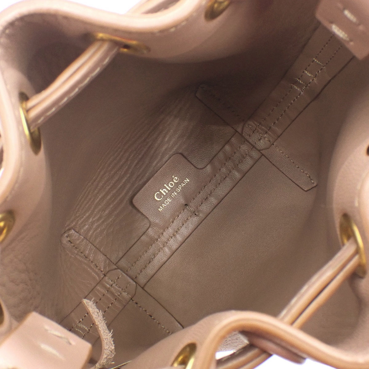 Micro Marcie bucket bag in leather, pink beige CHC23AP844I31