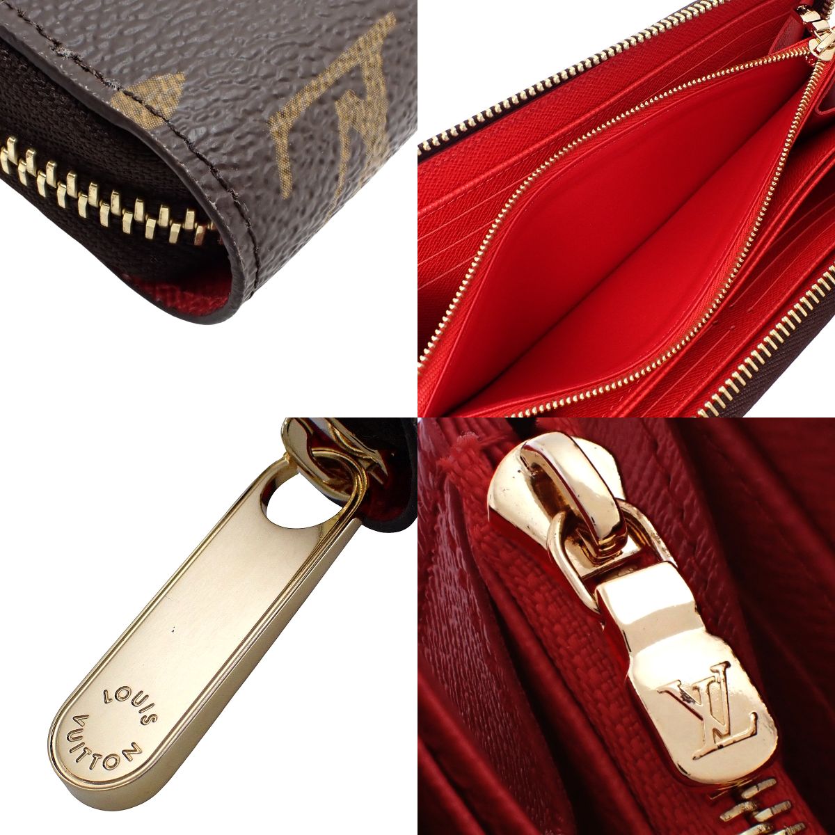 Monogram Zippy Wallet, Monogram Canvas, Coquelicot (M41896)