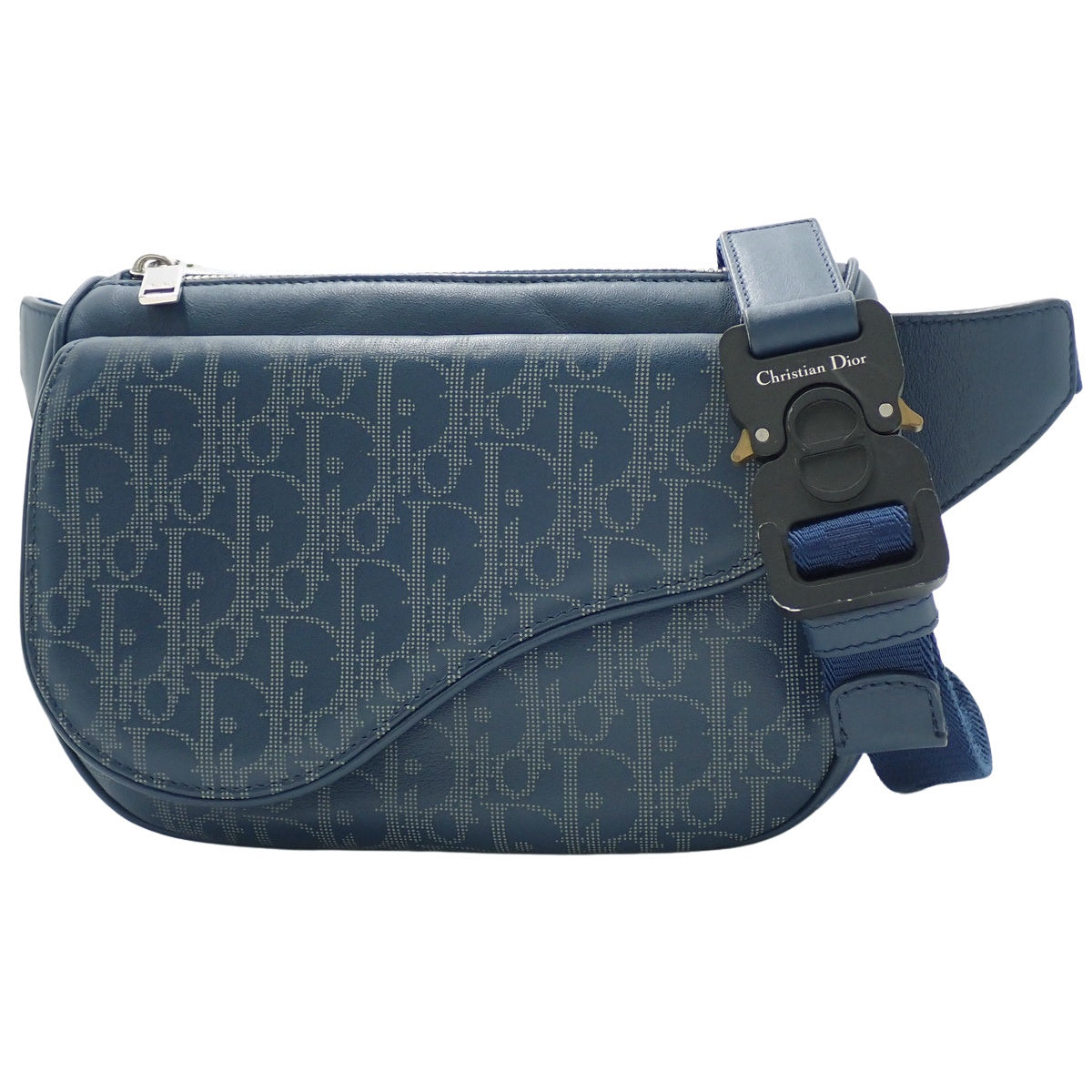 ワールドツアー オブリーク サドルベルトバッグ レザー ブルー ネイビー