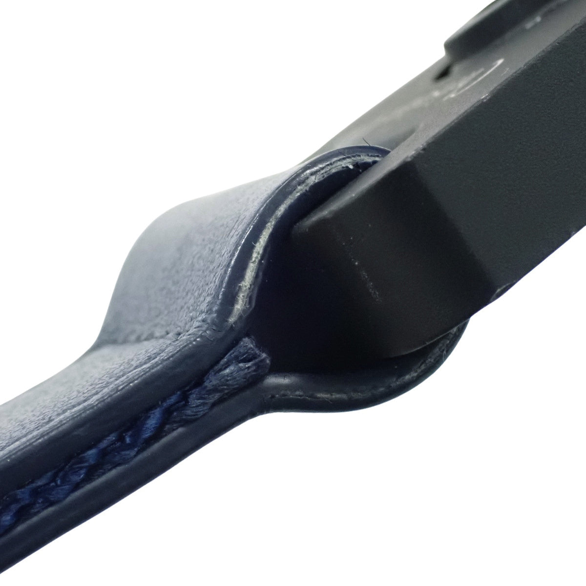 World Tour Oblique Saddle Belt Bag in Leather, Blue and Navy