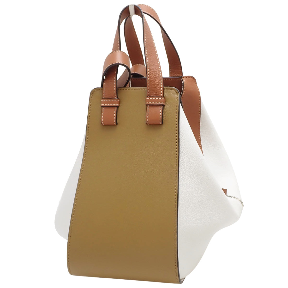 ハンモック スモールバッグ カーフ ブラウン ホワイト