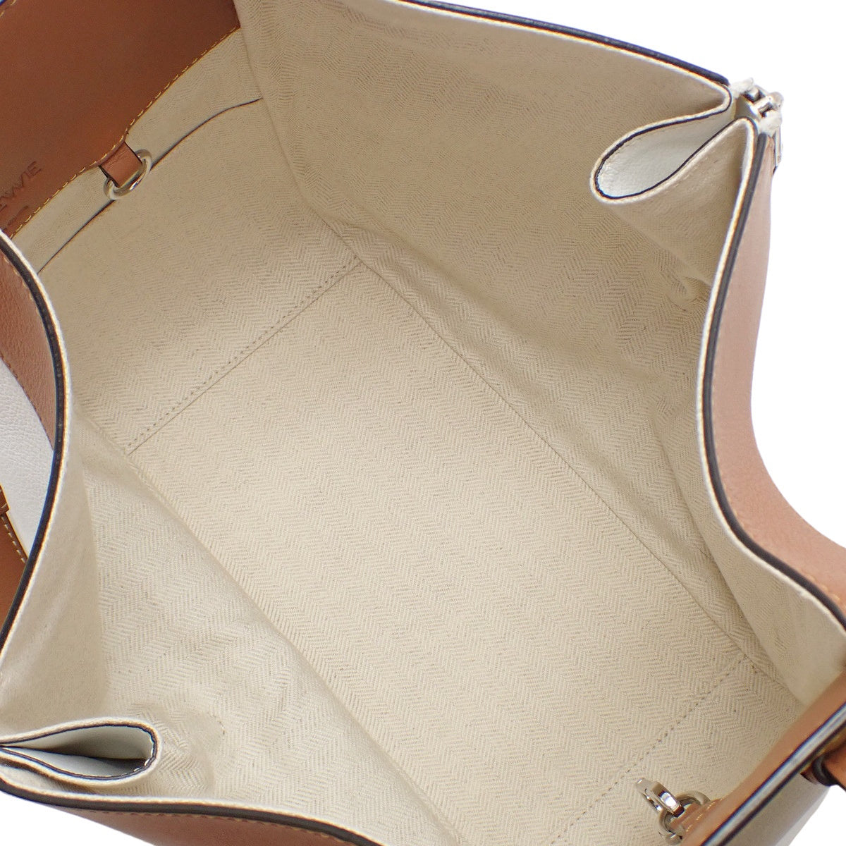 Hammock small bag in brown and white calfskin