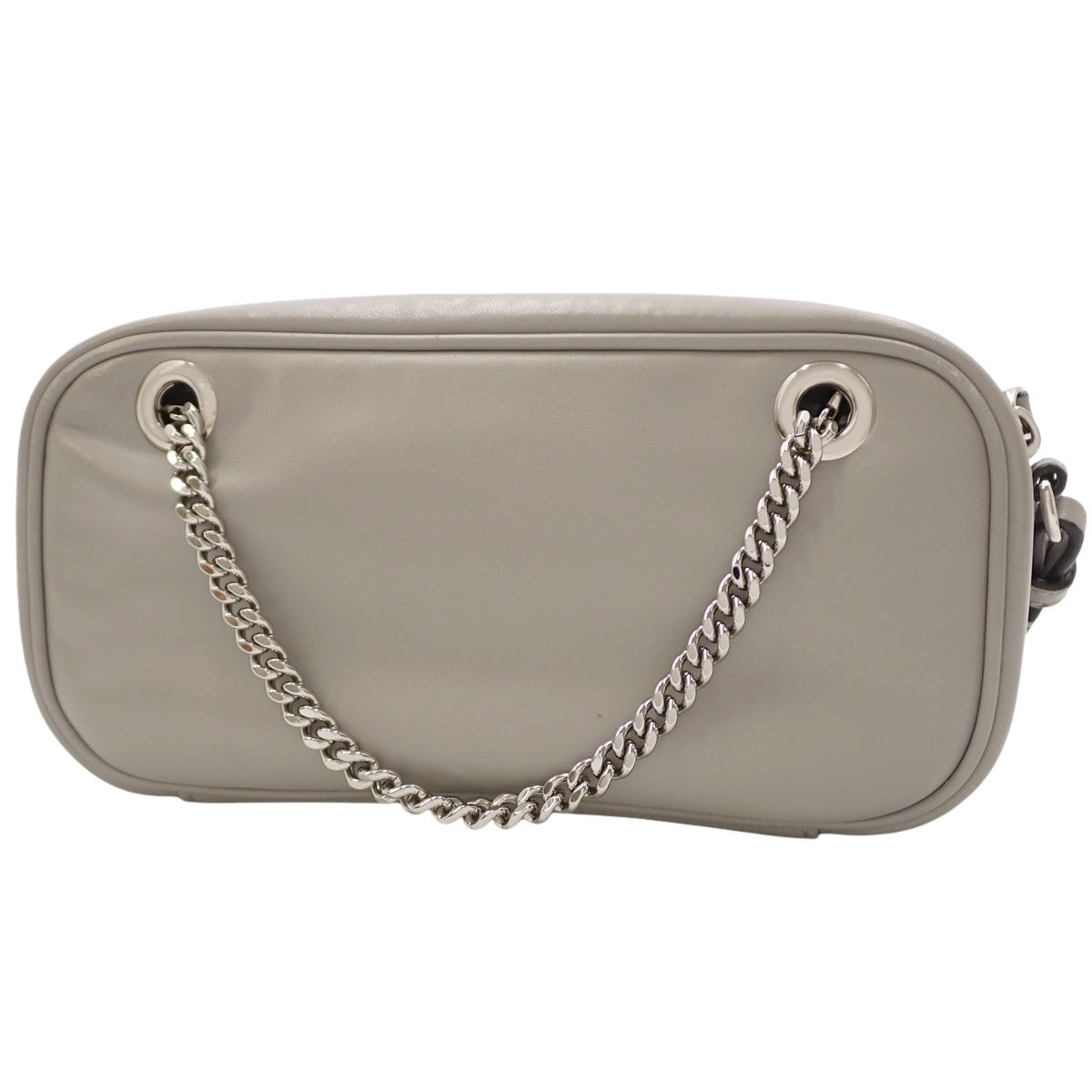 V logo handbag in grey leather