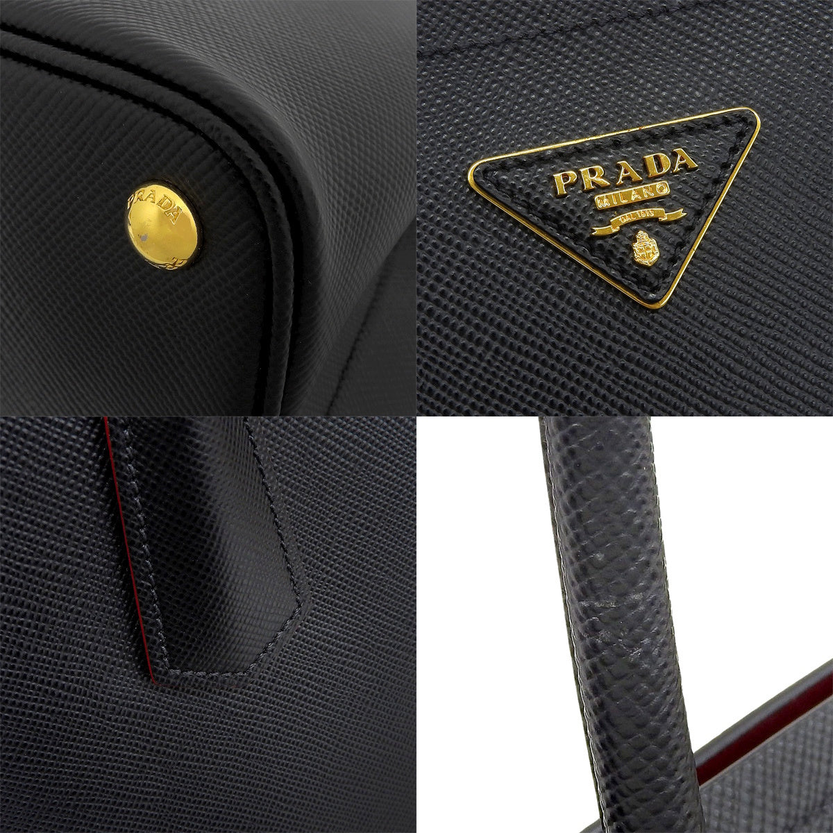 Saffiano 皮革双中号包,NERO/FUOCO,1BG775