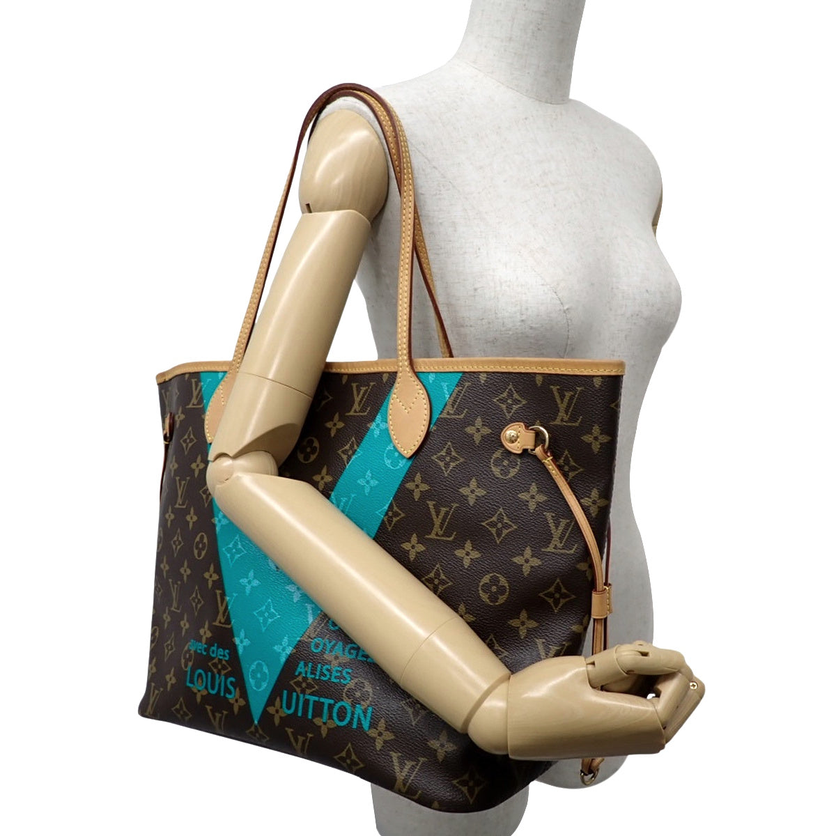 Neverfull MM Monogram 帆布包 绿松石色 M41601