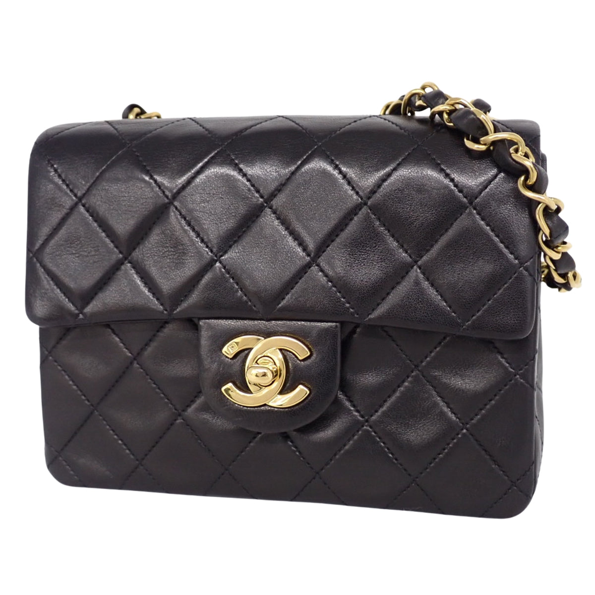 マトラッセ ココマーク チェーンショルダーバッグ ラムスキン ブラック A01115